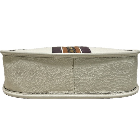COACH 1941 Emery Varsity Stripe Glovetanned Pebble Leather Crossbody in Chalk - Picture 7 of 13